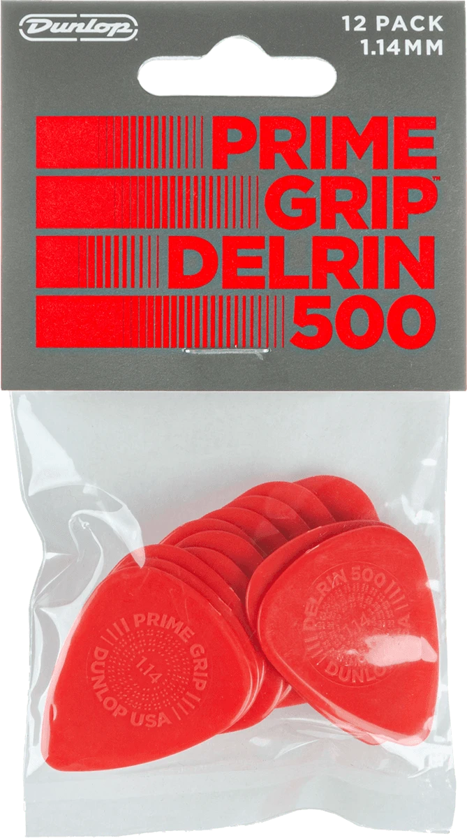 Dunlop Delrin 500 Prime Grip Players Pack 1,14 mm 12 Stück